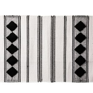 Caravan black and white woven rug